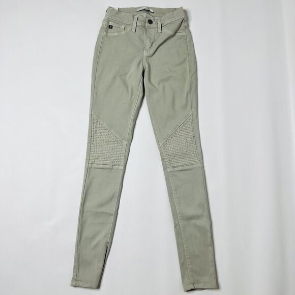 KanCan Moto Jeans Women's Size 24x29 Skinny, Sage Green, Low Rise - Picture 1 of 13